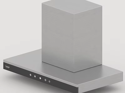Stainless Steel Modern Range Hood For Kitchen With Sleek Design And Control Panel 3d model