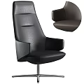 Ergonomic Black Leather Office Chair with Modern Design Adjustable Armrests and Swivel Base