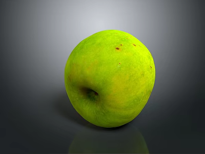 Fresh Ripe Green Apple With Smooth Surface And Natural Healthy Look 3d model