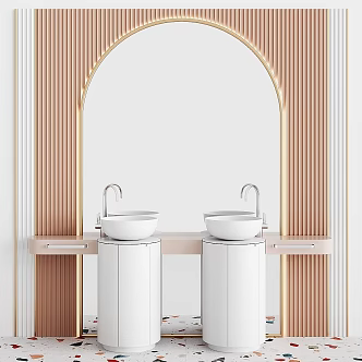 Modern Vertical Washing Table Column Basin 3d model