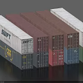 Multiple Industrial Shipping Containers In Various Colors With SWIFT And CSX Logos