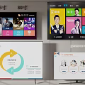 Smart Television With 65 Inch 80 Inch Screens Featuring Colorful Streaming Apps Interface 3d model