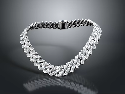Luxurious Braided Bracelet Adorned With Sparkling Diamonds For Daily Accessory Use 3d model