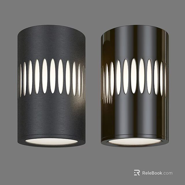 Modern Black Downlights and Spotlights Featuring Oval Cutout Design for Ceiling Lighting 3d model