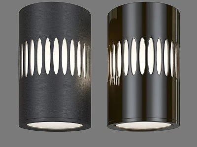 Modern Black Downlights and Spotlights Featuring Oval Cutout Design for Ceiling Lighting 3d model