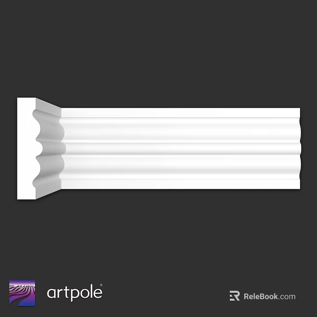 White Decorative Architectural Component With Intricate Molding And Smooth Finish 3d model 
