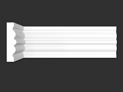 White Decorative Architectural Component With Intricate Molding And Smooth Finish 3d model