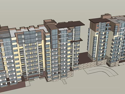 Modern High Rise Residential Buildings With Balconies Multiple Units And Exterior Design 3d model