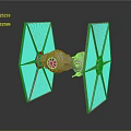 TIE Fighter Spacecraft Model With Angular Wings And Galactic Design Elements