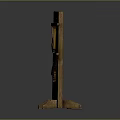 Handcrafted Wooden Gate With Mechanical Gears And Levers On Dark Background