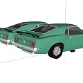Four Classic Green Vintage Cars Displayed From Various Angles