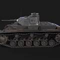 Highly Detailed 3D Model of Military Tank with Tracks Turret and Gun Barrel