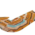 Unique Shaped Carpet with Abstract Colorful Wave Patterns for Modern Home Decor 3d model