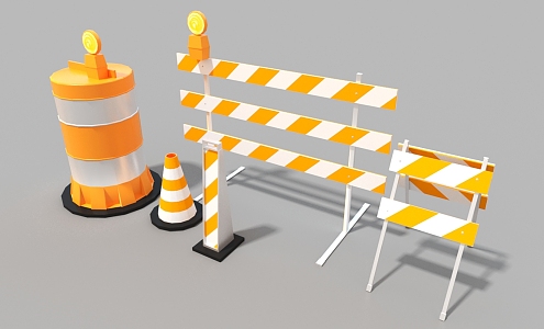 Road construction facilities Traffic safety facilities 3d model