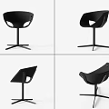 Modern Black Office Chair With Sleek Design Cross Base Displayed From Multiple Angles 3d model