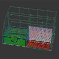 Purple Metal Mesh Storage Organizer with Multiple Compartments and Drawer for Home Office