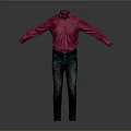 Long Sleeve Pink Shirt With Dark Jeans On Full Length Mannequin