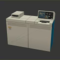 Laboratory Analytical Instrument White Cabinet With Display Screen Keyboard And Blue Trim