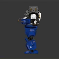 Futuristic Sci Fi Game Movie Character With Blue Silver Mechanical Armor And Humanoid Design