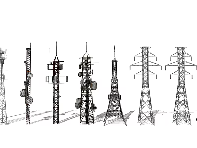 Industrial Equipment Various Power And Communication Tower Structural Designs 3d model