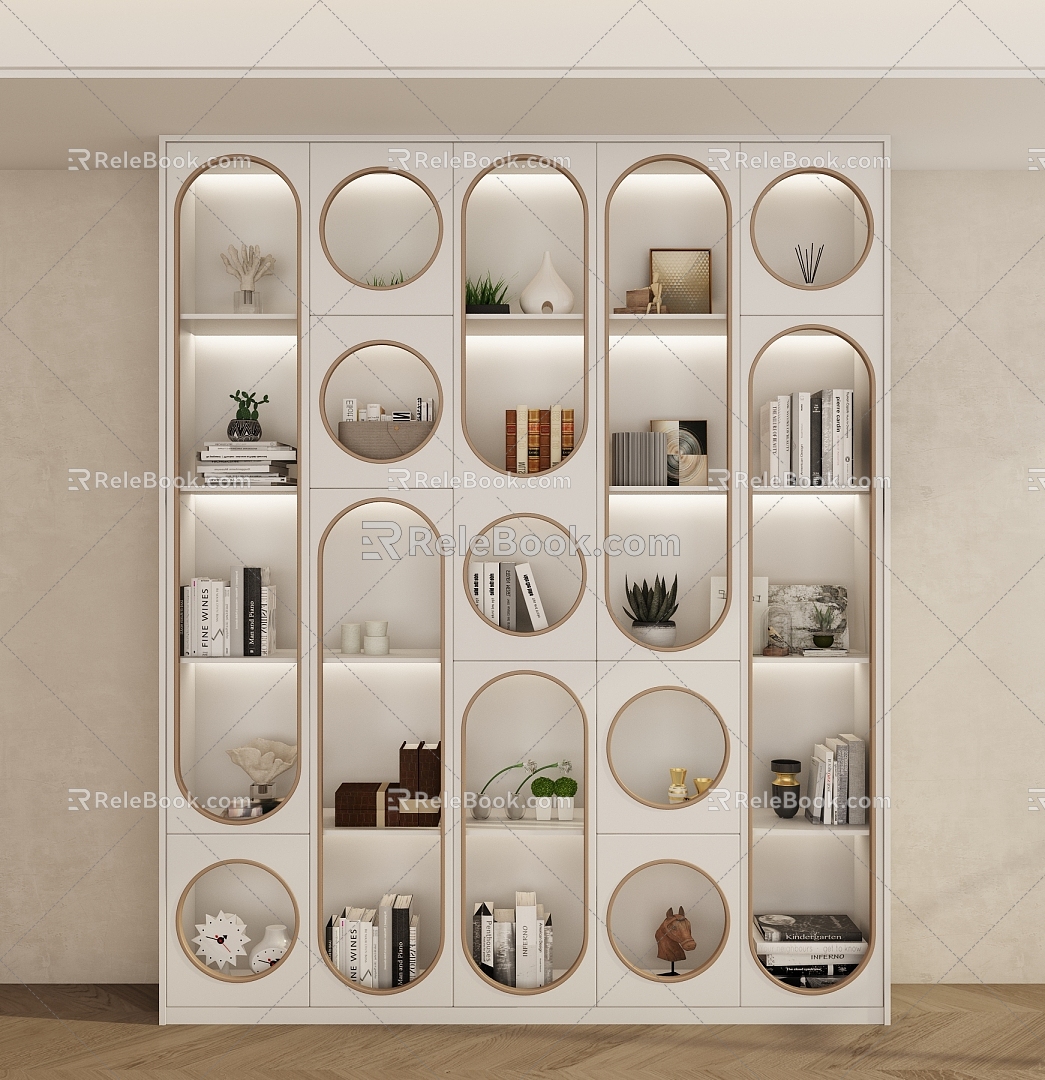 Modern Decorative Cabinet Bookcase 3d model