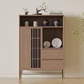 Middle Ancient Style Tea Cabinet Tea Set 3d model