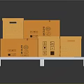 Orange Living Supplies Packaging Boxes Stacked With Recycling Symbols On White Pallet