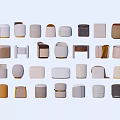 Sofa Stool Low Stool Combination Shoe Changing Stool 3d model