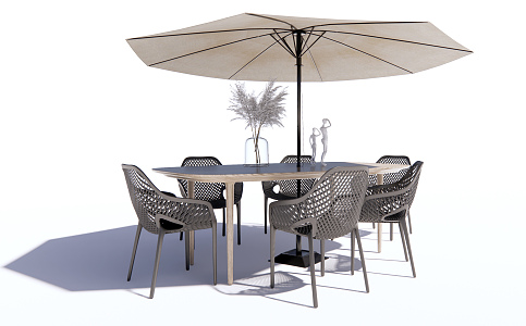 Modern Outdoor Table and Chair Outdoor Leisure Table and Chair 3d model