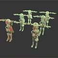 Male Fantasy Game Characters In Different Armor With Arms Outstretched