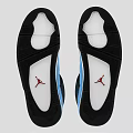 Blue Sneakers With Red Lining Black Laces Mesh Panels White Accents And Black Sole