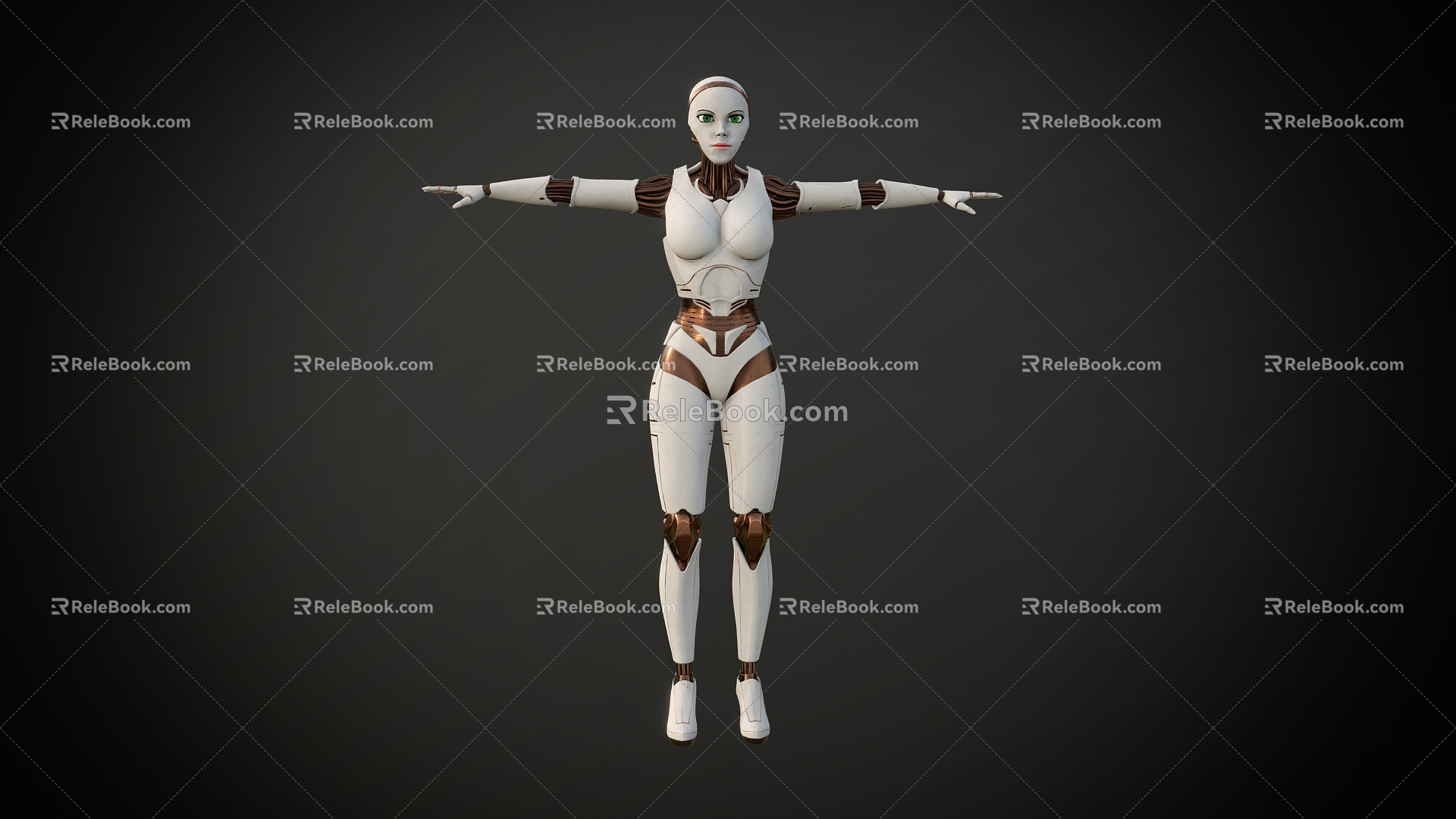 Thalia robot female robot AI robot T-shaped AI robot 3d model