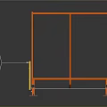 Orange Industrial Storage Rack Structure With Multiple Vertical Frames And Yellow Base Components