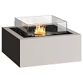 Modern Fireplace Designs With Glass Panels Burning Flames And Concrete Frames 3d model