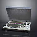 Classic Soundgear Turntable With Open Lid Retro Design And Vinyl Playback As Household Item