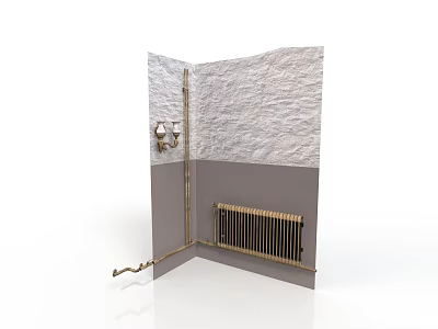 Simple style bathroom wall lamp wall lamp copper tube radiator bathroom wall lamp indoor lighting 3d model
