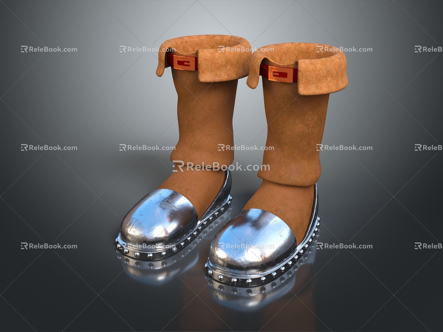 Modern Boots Medium Boots 3d model