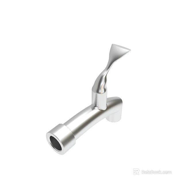 Modern Silver Kitchen Faucet With Sleek Metal Design And Ergonomic Handle 3d model 