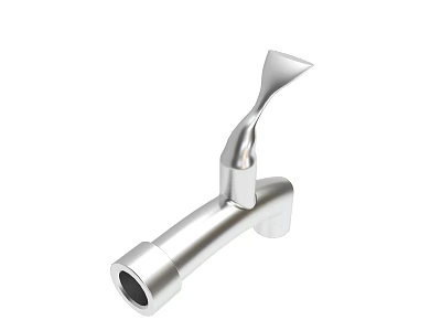 Modern Silver Kitchen Faucet With Sleek Metal Design And Ergonomic Handle 3d model