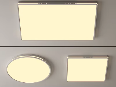 Modern Rectangular and Round Flat Panel Ceiling Light Fixtures for Home Interiors 3d model