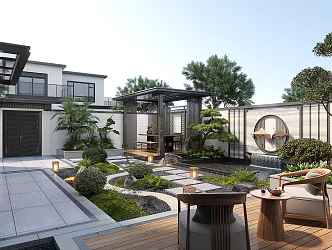 New Chinese Courtyard Landscape 3d model