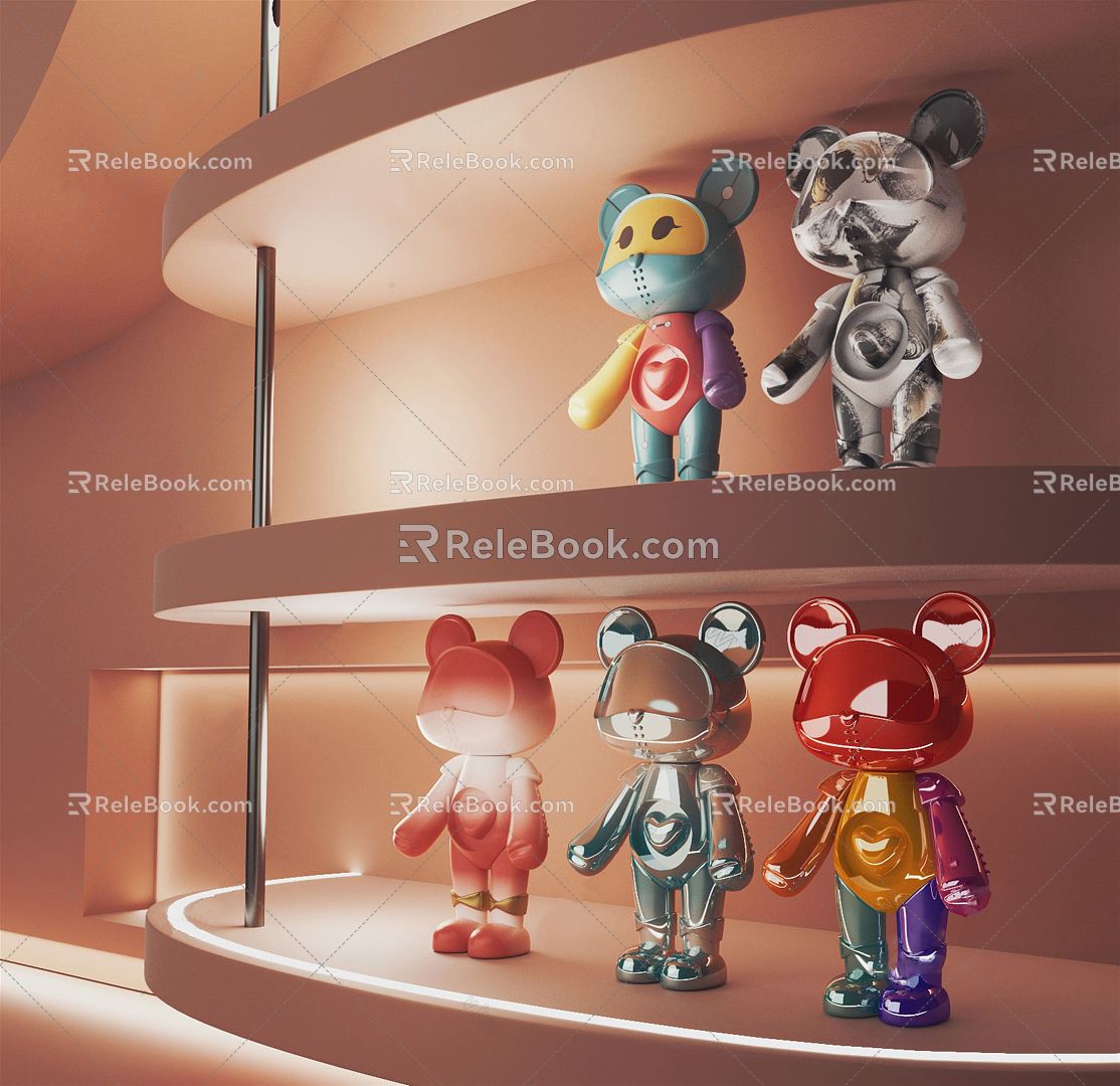 Modern ornaments interstellar bear doll 3d model