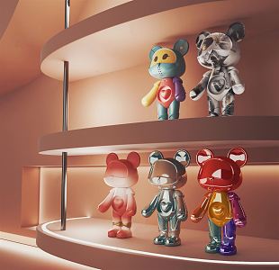 Modern ornaments interstellar bear doll 3d model