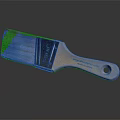 Paint Brush With Wooden Handle And Used Bristles Showing Reflection On Dark Surface