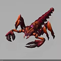 3D Rendered Scorpion With Vibrant Red And Orange Exoskeleton And Glowing Eyes
