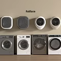Poliform Washing Machines Featuring Different Wall Mounted and Floor Standing Models 3d model