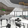 Modern Sales Office Interior Design With Reception Desk Open Space And Display Area