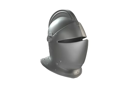 Historical Medieval Knight Helmet With Metal Construction Visor Design And Riveted Details 3d model