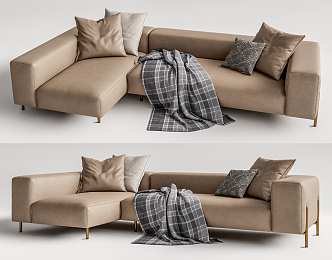 Modern corner sofa multiplayer sofa 3d model