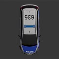 Blue And White POLIZEI Police Van With Roof Lights And Reflective Details